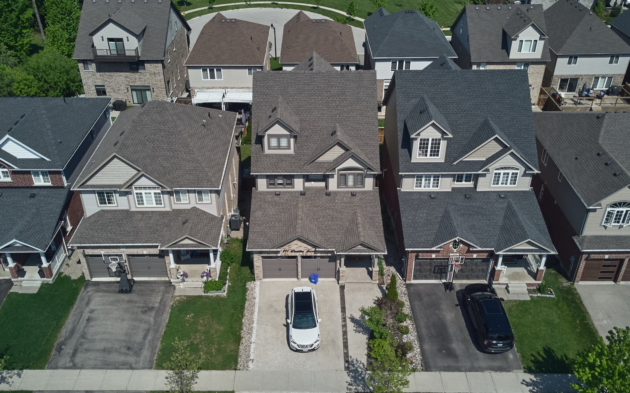 Aerial drone view of property